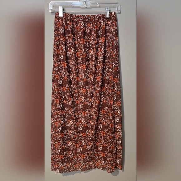 Avanova Women Ditsy Floral Bohemian Mesh Midi Skirt #729 - Picture 3 of 9